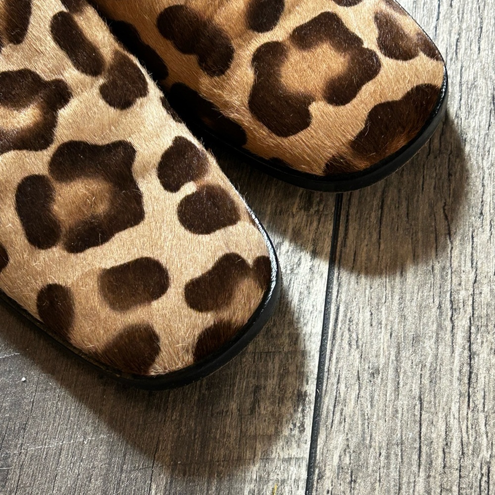 Yves Saint Laurent Leopard Print Loafers Brown Black Designer Slip On Shoes - Picture 3 of 8